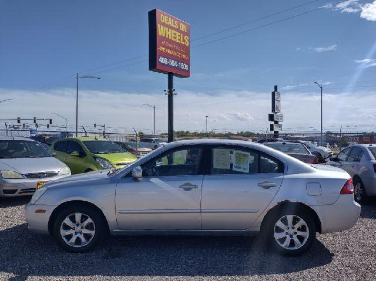 2008 Kia Optima LX V6 (KNAGE124485) with an 2.7L V6 DOHC 24V engine, 4-Speed Automatic transmission, located at 4801 10th Ave S,, Great Falls, MT, 59405, (406) 564-1505, 0.000000, 0.000000 - Photo#1